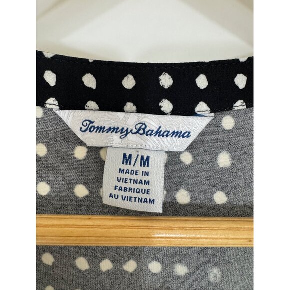 Tommy Bahama Dunmore‎ Dot Black Dress Tassel Ties Size Medium Summer Vacation - Picture 8 of 10